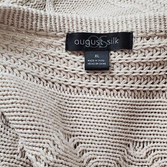 August Silk Womens Sz XL Sweater Long Vest Open Waterfall Front - Picture 3 of 6